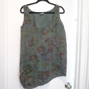100% Linen Tunic Tank Top Size Medium